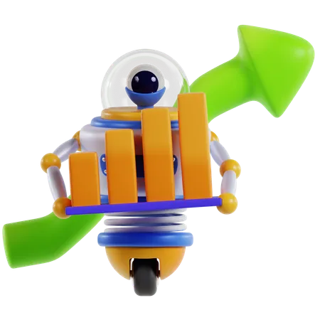 SEO Growth Robot Strategy  3D Icon