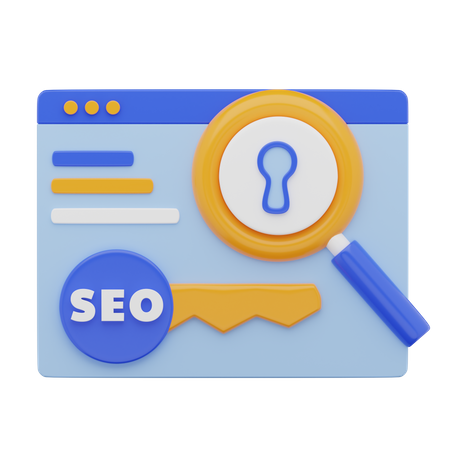 Seo Keyword Search  3D Icon