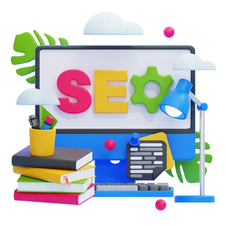 Seo Learning  3D Illustration