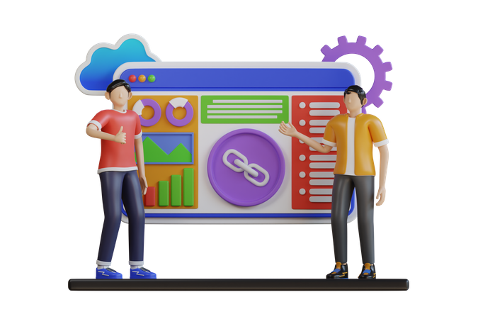 Seo Link Building  3D Illustration