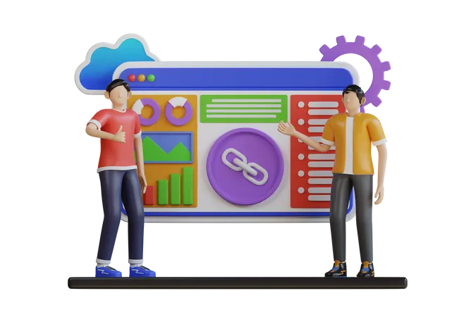 Seo Link Building  3D Illustration