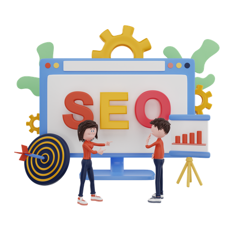 SEO marketing target  3D Illustration