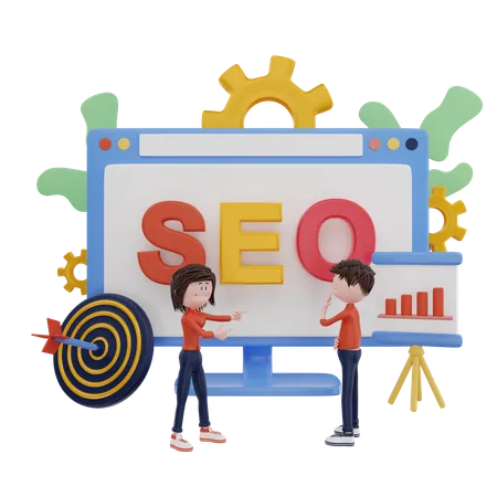 SEO marketing target  3D Illustration