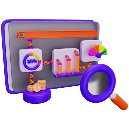 Seo Monitoring  3D Illustration