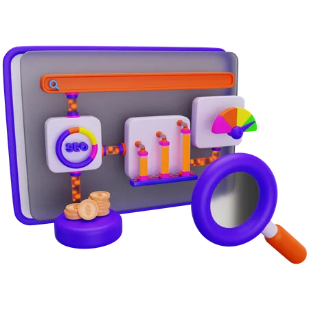 Seo Monitoring  3D Illustration