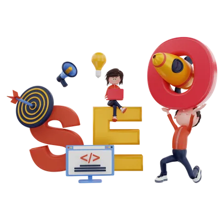 SEO Optimization  3D Illustration