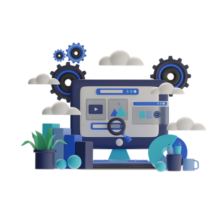 Seo Optimization  3D Illustration