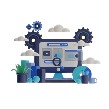 Seo Optimization  3D Illustration