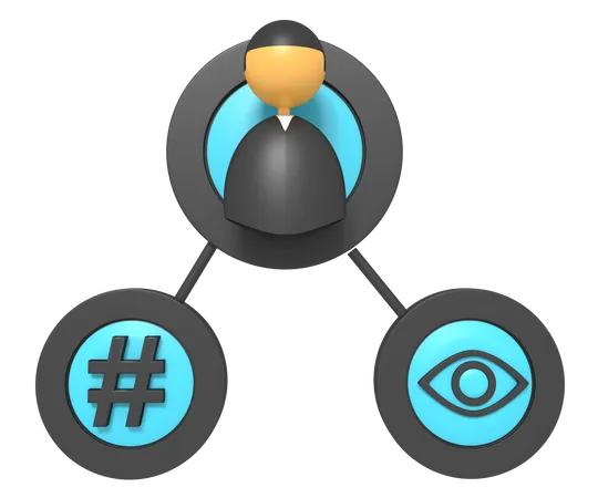 SEO Management Profile Hashtag 3D Icon