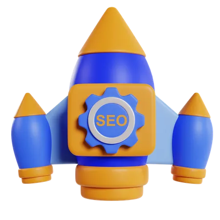 SEO foguete aumentando o tráfego  3D Icon