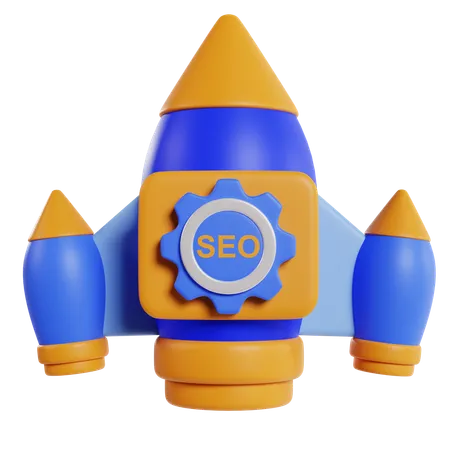 Seo Rocket Boosting Traffic  3D Icon