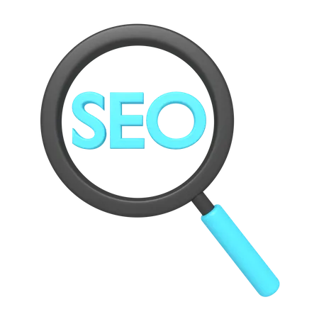 3 D Icon Of Searching SEO With Magnifying Glass 3D Icon