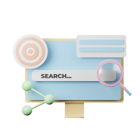 Seo Search Bar 3D Illustration