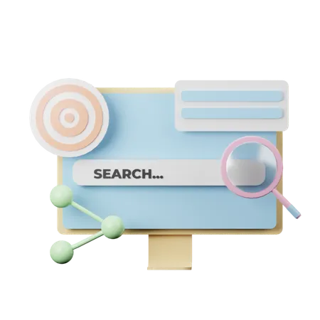Seo Search Bar  3D Illustration