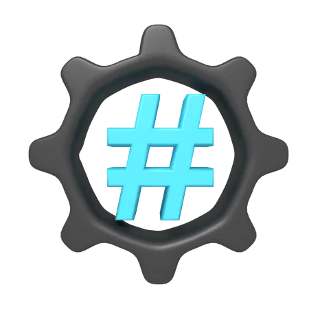 Hashtag SEO Setting 3D Icon
