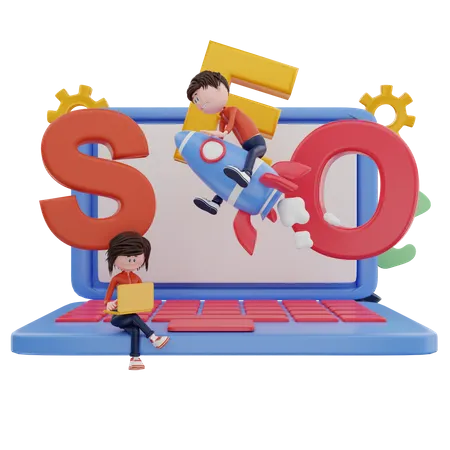 Seo startup  3D Illustration