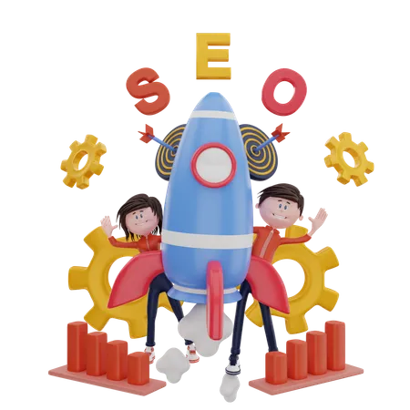 Seo startup  3D Illustration