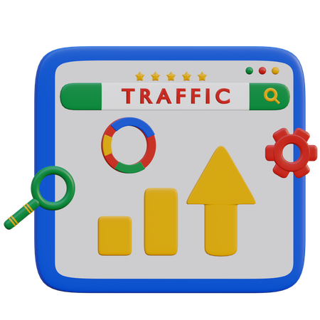 Seo Traffic  3D Illustration