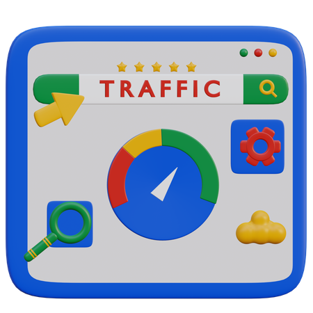 Seo Traffic  3D Illustration