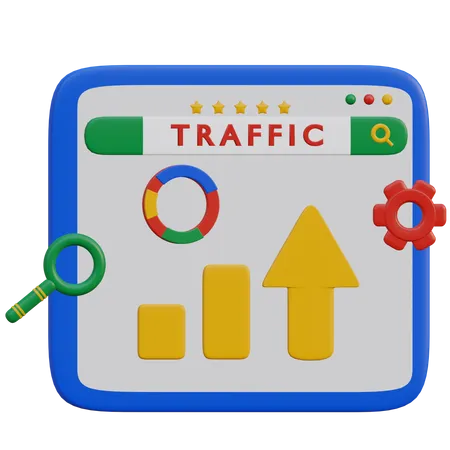 Seo Traffic  3D Illustration