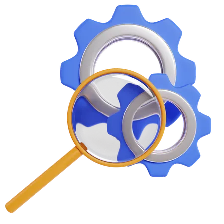 Seo Web Search Gears  3D Icon