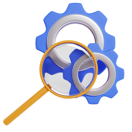 Seo Web Search Gears  3D Icon