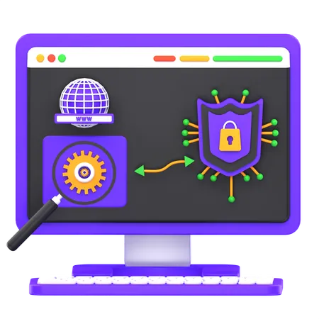 Seo Web Security  3D Icon