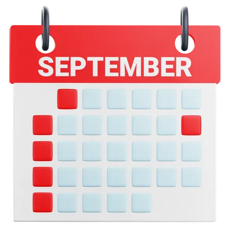 3 D September Calendar Illustration 3D Icon