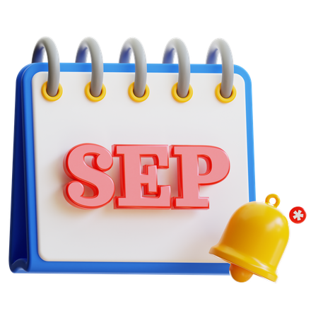 September Calendar  3D Icon