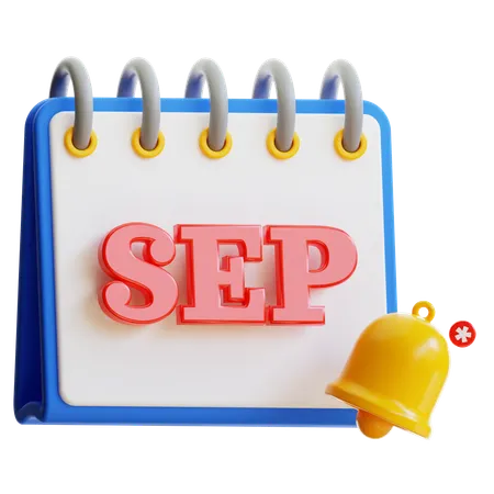 September Calendar  3D Icon