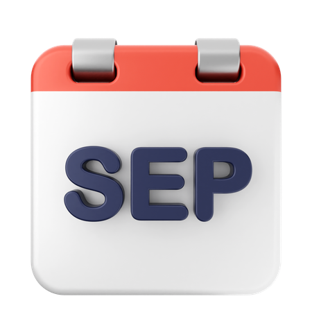 September Calendar  3D Icon