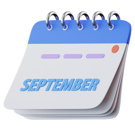 September Calendar  3D Icon