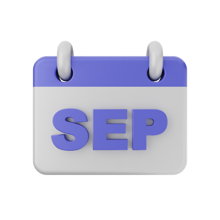 September Calendar  3D Icon