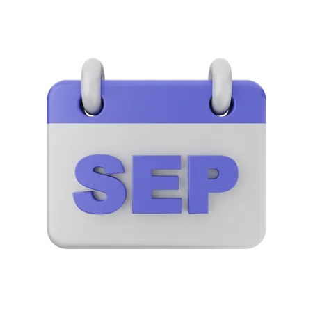 September Calendar  3D Icon