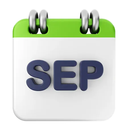 September Calendar  3D Icon