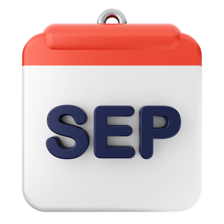 September Calendar  3D Icon