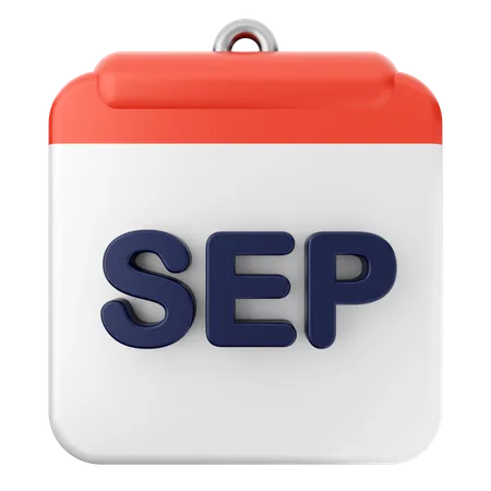 September Calendar  3D Icon