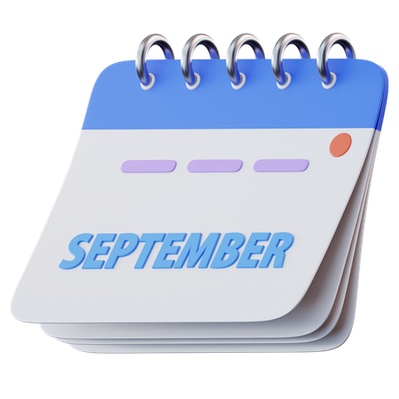 September Kalender  3D Icon