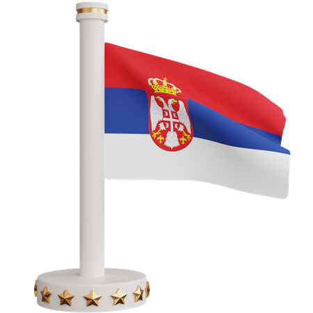 Serbia national flag 3D Icon