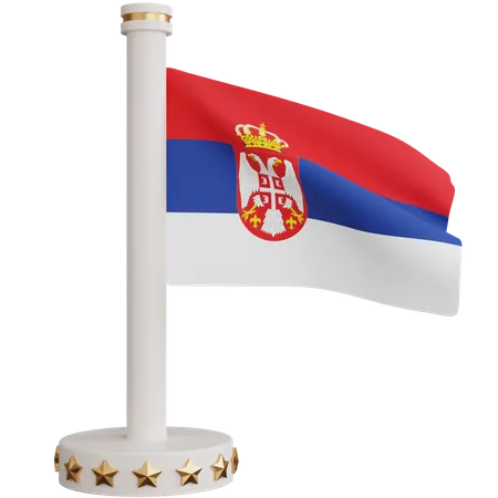 3 D Rendering Serbia National Flag Isolated 3D Icon