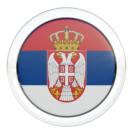 Serbia Round Flag  3D Icon