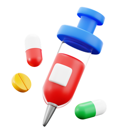 Seringa e medicamentos  3D Icon