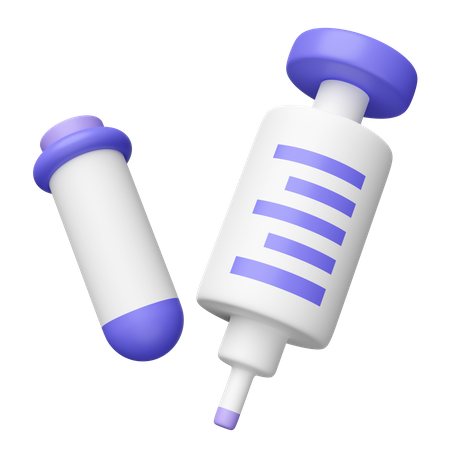Seringa e tubo de ensaio  3D Icon