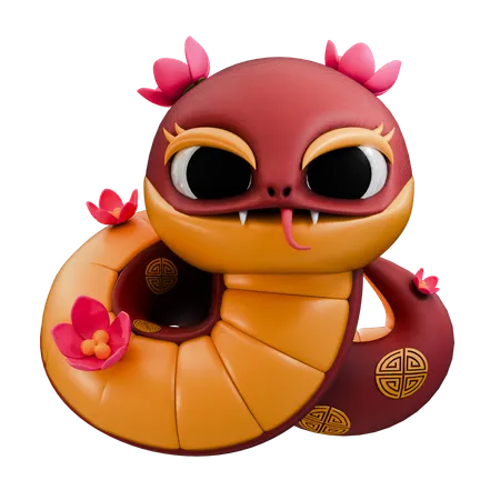 Serpiente china  3D Icon