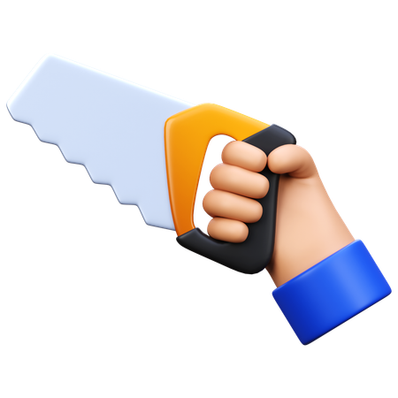 Mão segurando serra  3D Icon