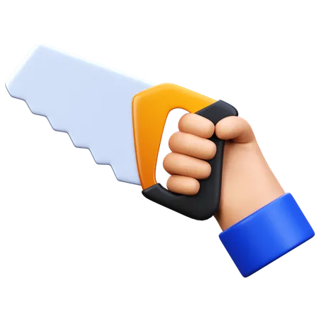 Mão segurando serra  3D Icon