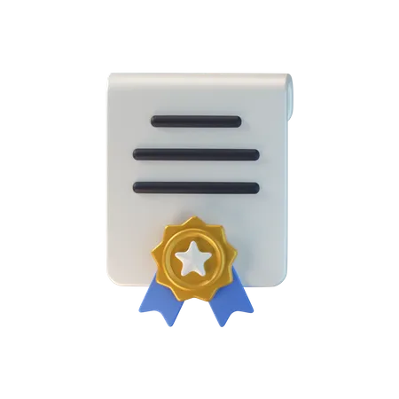 Sertificate  3D Icon