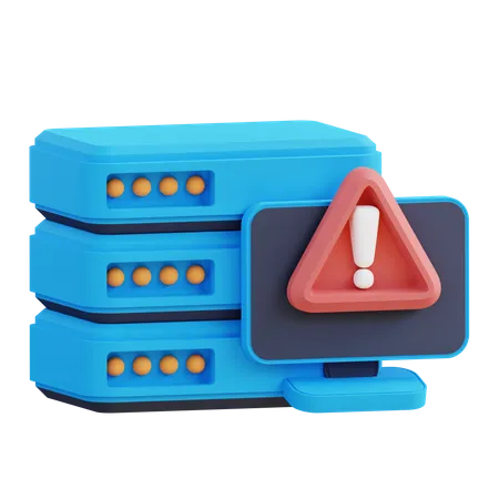 3 D Illustration Of Server Data Security Alarm 3D Icon