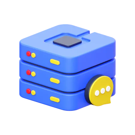 Server Big Data Chat Bubble  3D Icon