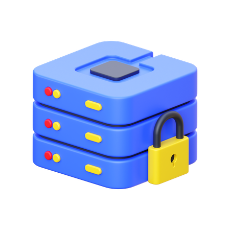 Server Big Data Lock  3D Icon